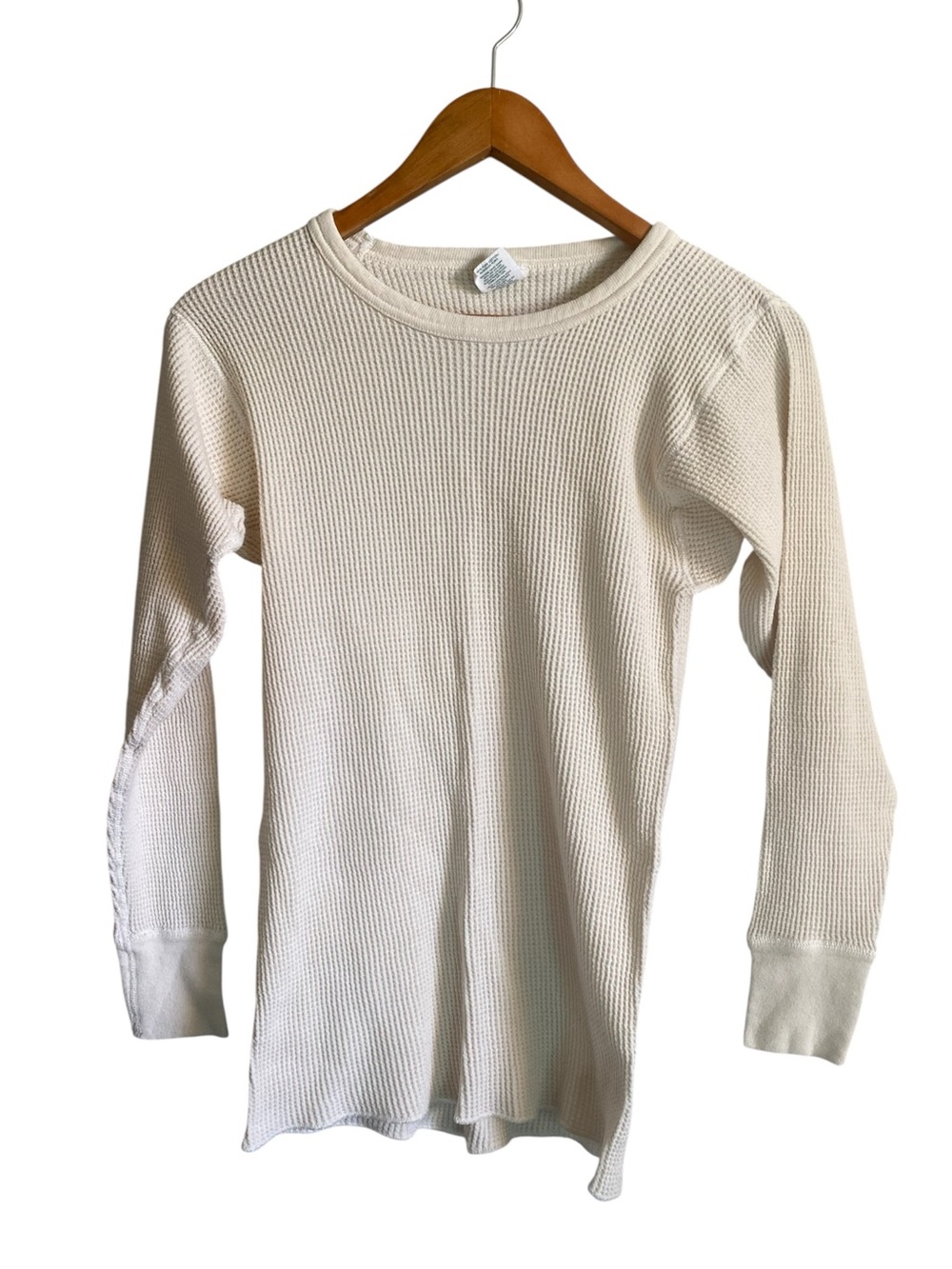 Vtg JE Morgan Thermal Mens Medium Pure Cotton Waffle Knit White Undershirt Top